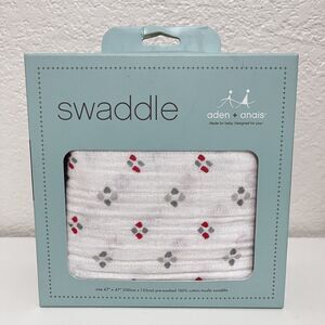 Aden + Anais Make Believe Funny Argyle Swaddle Blanket Muslin 47" x 47" NEW
